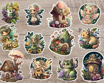 Flower Fairy Stickers - Garden Fairy Stickers - Fairy Sticker Pack - Fairy Junk Journal - Garden Fairies- Fairy House- Cute Fairy Stickers