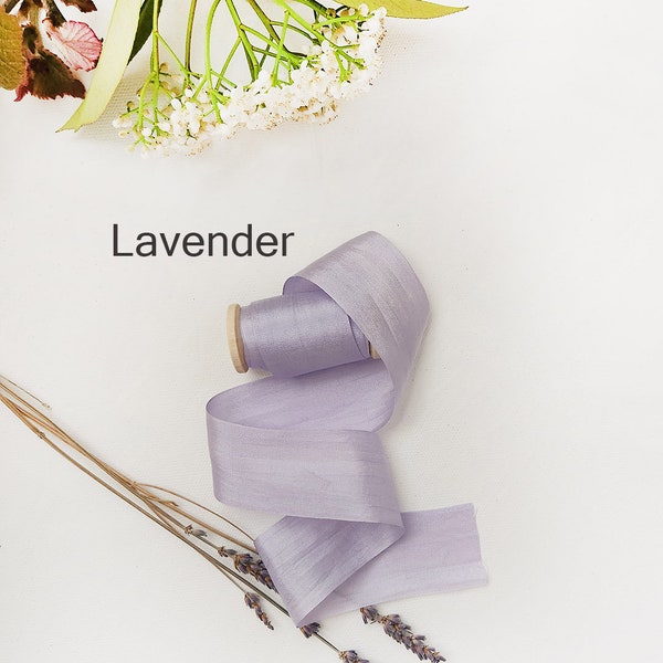 LAVENDER [1.25" width] 100% Silk Ribbon. Holidays gift wrapping are perfect idea and very stylish!