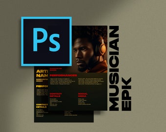 2-Page Electronic Press Kit | Music EPK | Photoshop Template