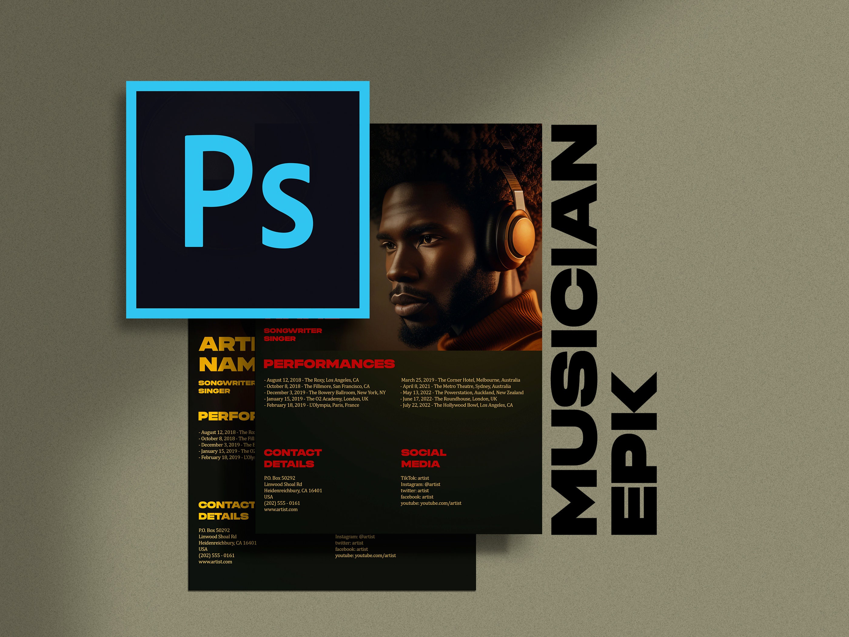 2page Electronic Press Kit Music EPK Template Etsy 2page Electronic Press Kit Music EPK Template Etsy