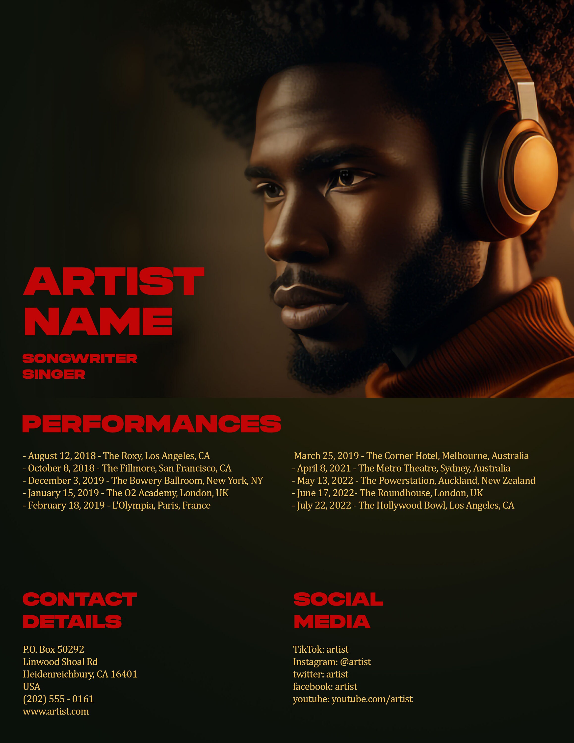 2page Electronic Press Kit Music EPK Template Etsy 2page Electronic Press Kit Music EPK Template Etsy