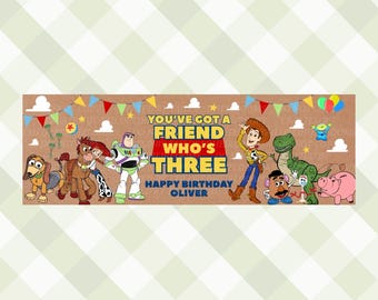 Toy Story Friend Who's Three Birthday Banner Template | Editable Party Design (Digital Download)