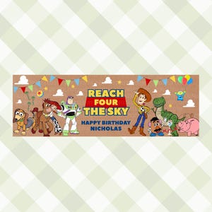 Toy Story Reach Four The Sky Birthday Banner Template | Editable Party Design (Digital Download)