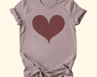 Retro Red Heart Tee Shirt, Vintage Valentines Day Graphic Tee, Love Shirt
