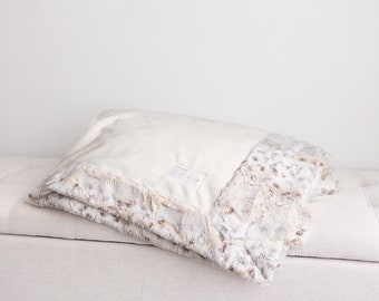 La manta Niecy-Baby, manta minky, manta para adultos, manta para asiento de coche, adorable, manta para niños, regalo para bebés, regalo para recién nacidos, cervatillo, piel sintética