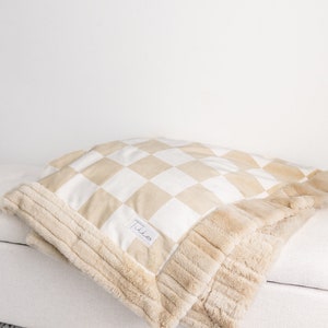 The Riggs-Baby blanket, minky blanket, adult blanket, car seat blanket, lovey, kid blanket, baby gift, newborn gift, checkered, neutral