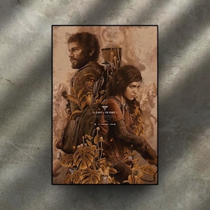 Poster di The Last of Us - Parte 1, Joel ed Ellie, decorazione murale del videogioco TLOU, decorazioni post-apocalittiche