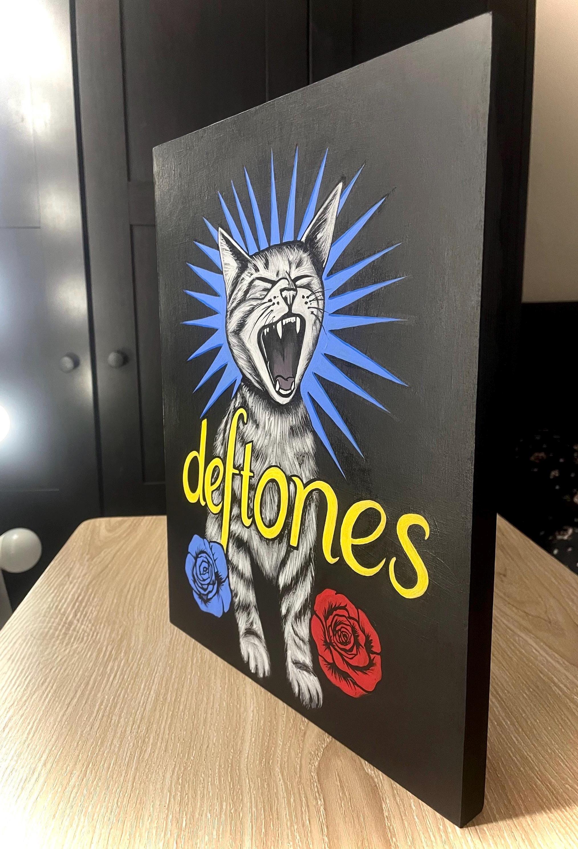 Deftones Wood Handpainted Cat Canvas - Fan Art - Etsy