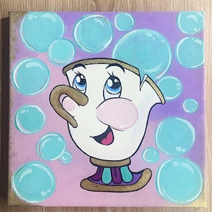 Disney- Beauty and The Beast - Chip - Handpainted canvas - Wall Art