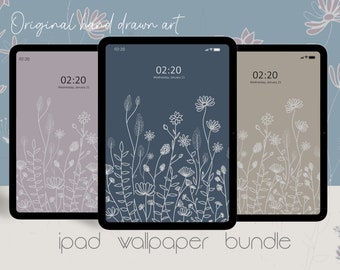 Set of 3 Floral ipad wallpaper, Flower wallpaper for ipad, tablet wallpaper, Samsung galaxy tab wallpaper