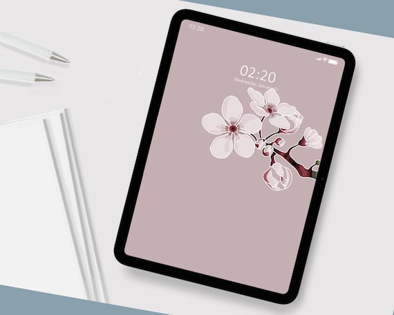 Set of 3 Cherry Blossoms iPad Wallpaper, Flower Wallpaper