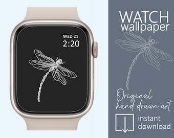 Dragonfly Apple watch wallpaper, Dragonfly Smartwatch wallpaper, Minimalist design