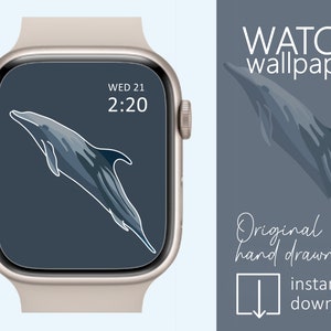 Dolphin Apple watch wallpaper, Dolphin Smartwatch wallpaper, Minimalist design