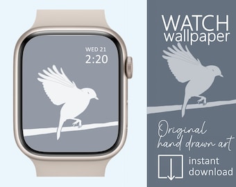 Bird Apple watch wallpaper, Bird Smartwatch wallpaper, Minimalist design