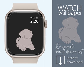 Puppy Apple watch wallpaper, Puppy Smartwatch wallpaper, Minimalist wallpaper for smart watch, Retriever