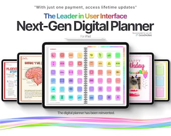 Volgende generatie digitale planner voor 2024, iPad planner, Goodnotes planner, 2024 digitale planner, ADHD studentenplanner