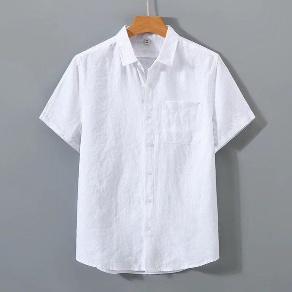 White Linen Shirt - Etsy