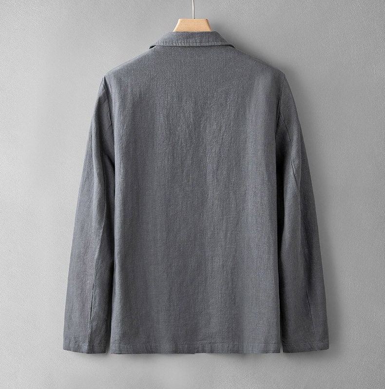 Mens Linen Jacket Minimalist Men's Suit Jacket Cotton Etsy
