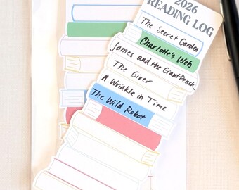 2026 Classroom Reading Log Bookmark - Book Tracker Double-sided Page Holder for Kids - Multi-color