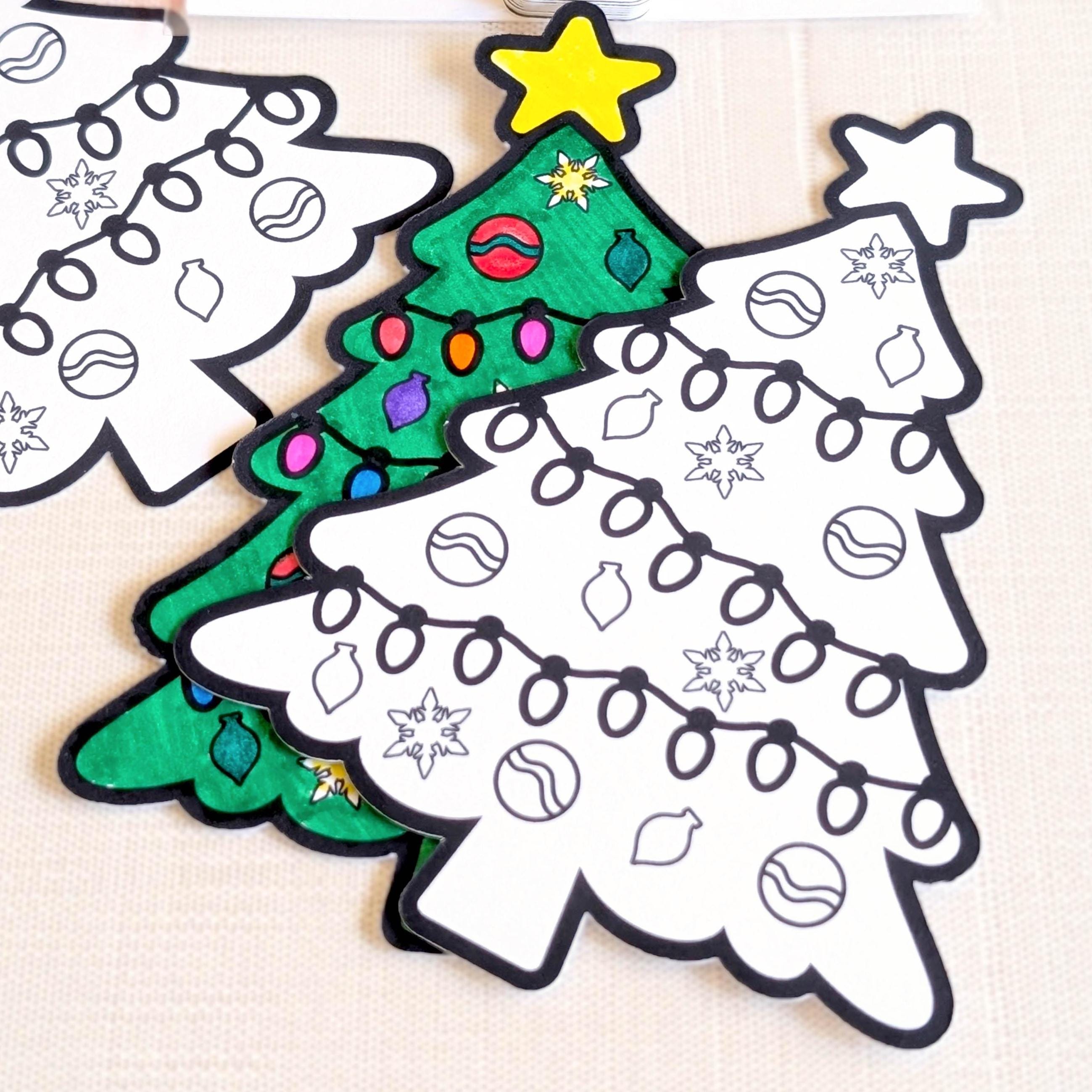Christmas Tree Download - Printable Coloring Christmas Trees for Kids