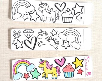 Rainbow Coloring Bookmarks - Classroom Set of 24 Kids Bookmarks - Unicorn and Rainbows