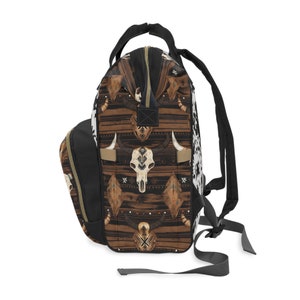 Cow Print Diaper Backpack: Western Style Nylon Baby Bag immagine 5