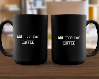 Zabawny kubek dla programisty, Kubek do kawy Will Code, Kubek do kawy dla programisty, Prezent dla programisty oprogramowania, Kubek do kawy Geek, Zabawny prezent dla programistów