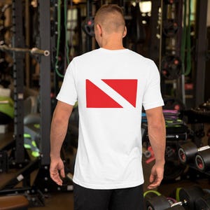 Camiseta con bandera de buceo, regalo para buceadores, camiseta de buceo, camiseta con bandera de buceo, camiseta de aventura submarina, camiseta de buceo, regalo para buceadores