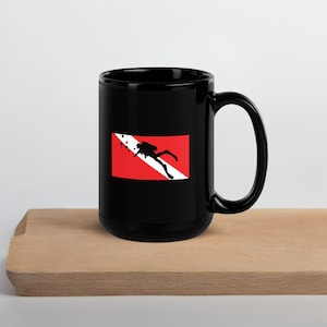 Scuba Diver Mug, Dive Flag Mug, Scuba Diving Gift, Diver Down, Scuba Diving, Dive Lover Gift, Scuba Gift, Diving Lover, Diver Mug