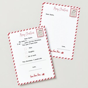 Brief an den Weihnachtsmann, Weihnachtswunschliste, Weihnachten für Kinder, Weihnachtsaktivität, digitaler Download
