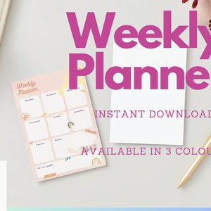 Minimalist Weekly Planner: Printable Daily To-Do List (Digital Download)