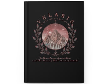 ACOTAR Velaris Night Court Hardcover Journal Matte, Notebook, Bullet Journal, Writing Journal, Diary, A Court of Thorns and Roses Gift
