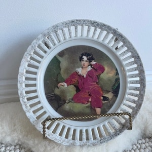 Seltener &quot;&quot;The Red Boy&quot;&quot; Kunstdruck Teller | Vintage der rote Junge Teller | Unikat Teller | Schmucktablett | Einzigartige Geschenkidee