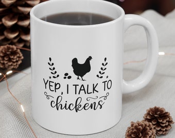 Chicken Themed Mug, Chicken Gift, Mug for Chicken Lover, Chicken Gift for Her, Ceramic Chicken Mug, Chicken Coffee Mug, Chicken Tea Mug