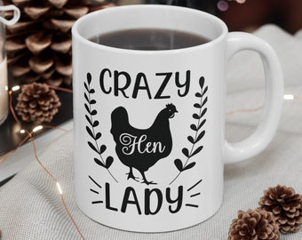 Chicken Themed Mug, Chicken Gift, Mug for Chicken Lover, Chicken Gift for Her, Ceramic Chicken Mug, Chicken Coffee Mug, Chicken Tea Mug,