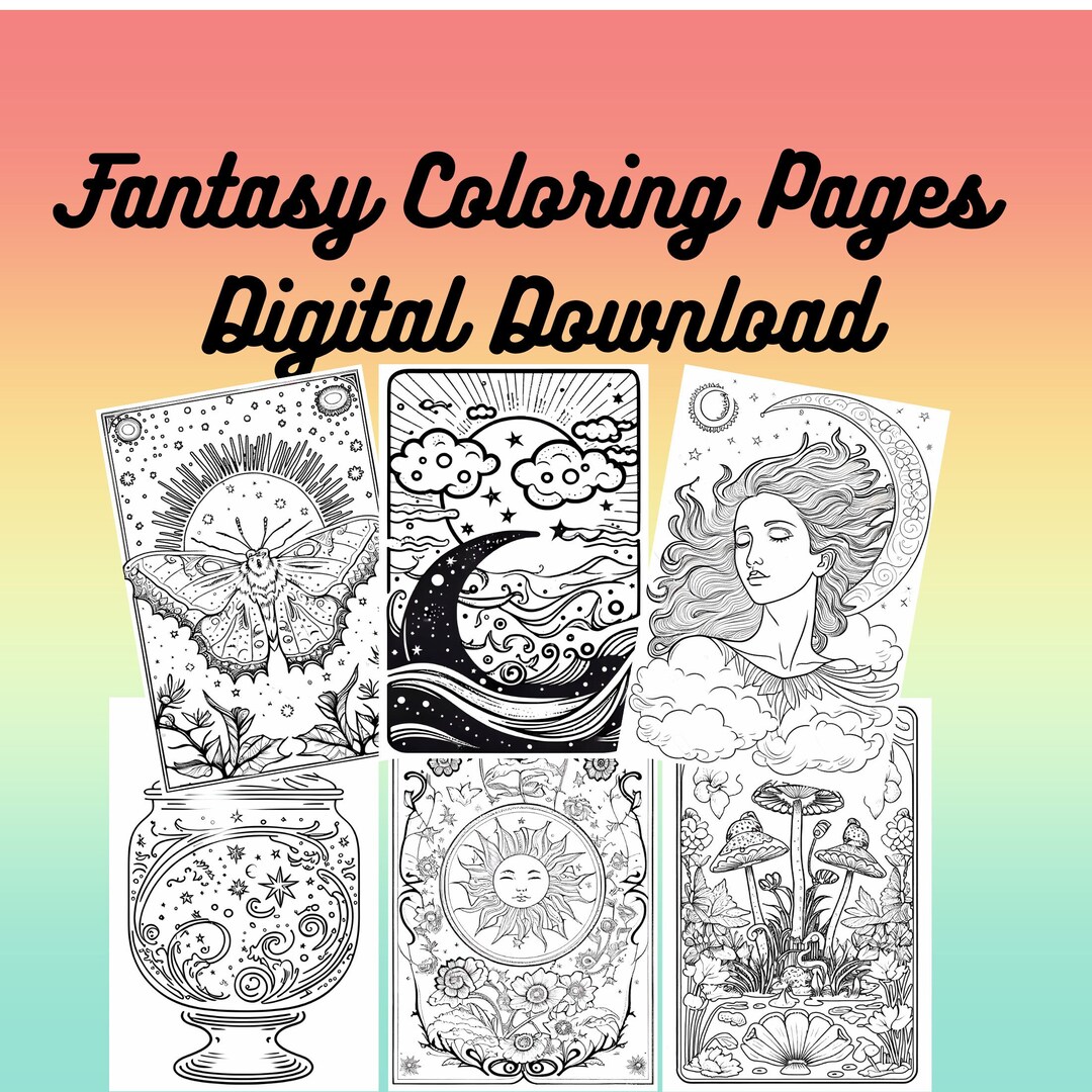 Fantasy Coloring Pages Bundle, Coloring Pages for Adults, Digital Download  Coloring Pages, Digital Download Coloring Bundle - Etsy