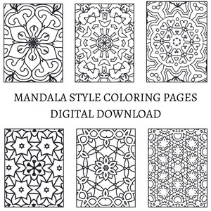 50 Mandala Coloring Pages Bundle, Digital Download Coloring Pages, Adult Coloring Pages, Digital Download Bundle, Floral Digital Download