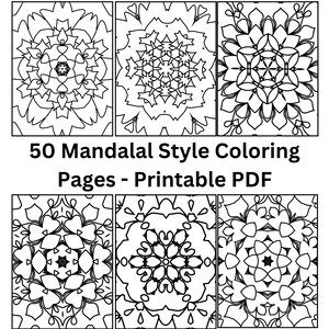 Mandala Style Coloring Pages Bundle, Coloring pages, Digital Download Coloring Pages, Floral Coloring Pages Bundle, Pages to Color