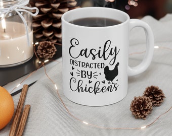 Chicken Themed Mug, Chicken Gift, Mug for Chicken Lover, Chicken Gift for Her, Ceramic Chicken Mug, Chicken Coffee Mug, Chicken Tea Mug,