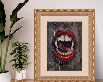 digital download print vampire mouth