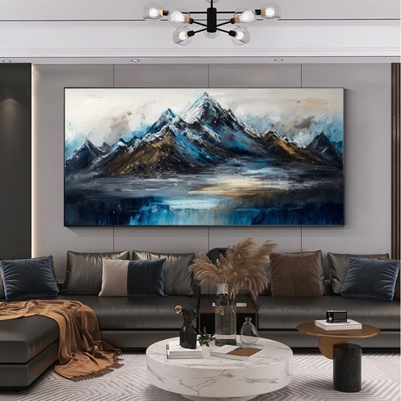 Mountain River Landscape Boho Wall Art Canvas Painting Interior Home  Decoration