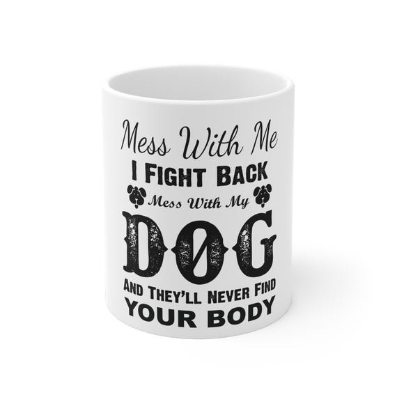 Hitman John and His Loyal Dog Ceramic Mug: 15 oz. Ultimate Coffee Cup! It's Okay, Let's Go Home Perfect for Pet Owners & Fans of Humor!