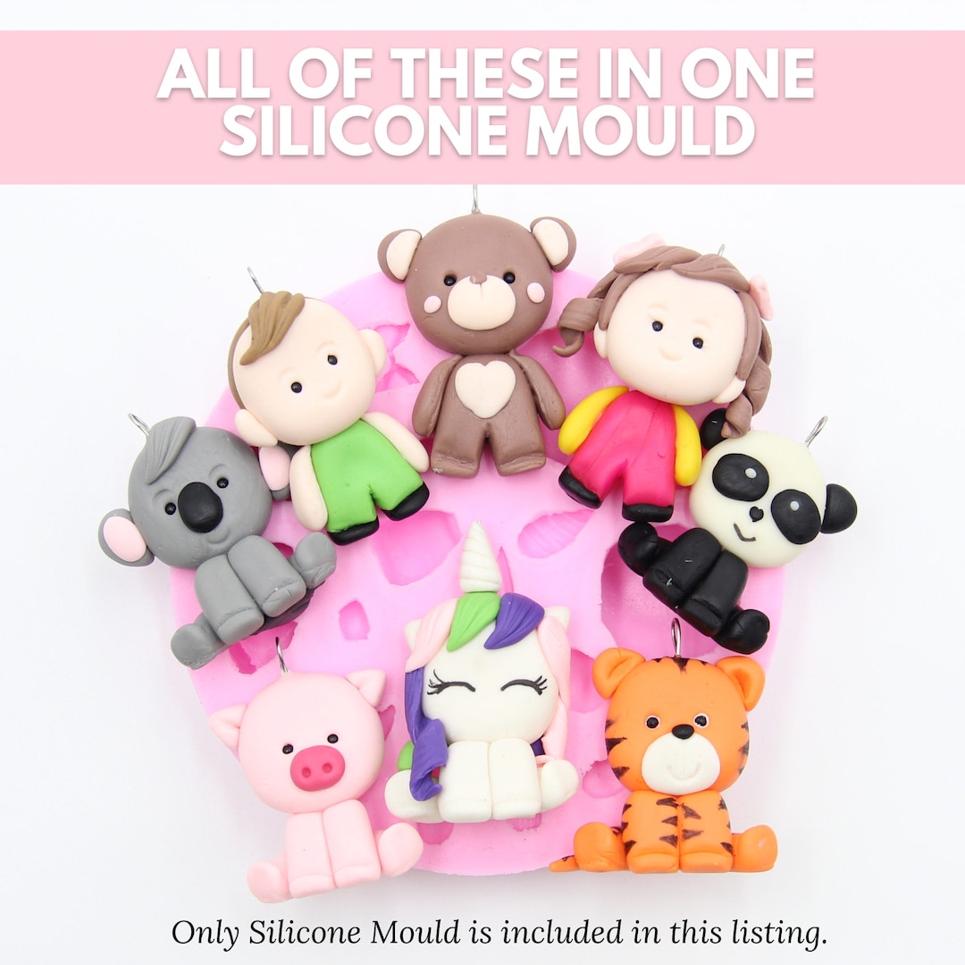 Mold Making Using Air Dry Clay In Silicone Molds Air Dry Clay And Polymer  Clay Silicone Mold Create Cute Animals