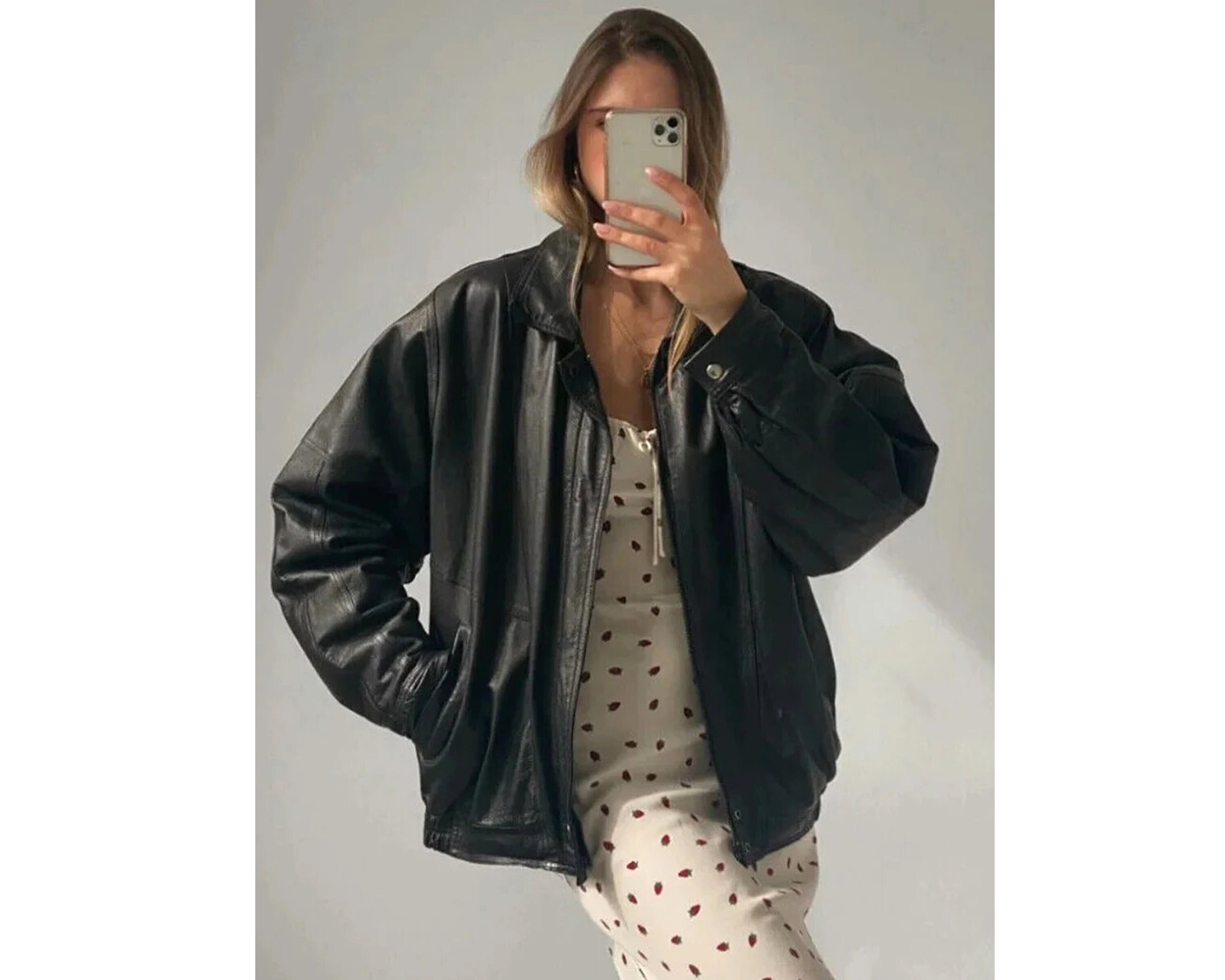 Baggy Leather Jacket - Etsy Baggy Leather Jacket - Etsy