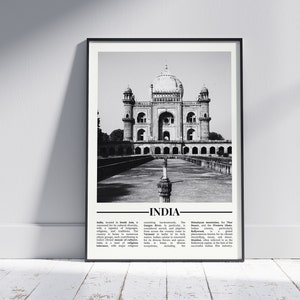 Affiche noir et blanc Inde, impression Inde, art mural Inde, cadeau Inde, photo Inde, décoration d'intérieur Inde, voyage Inde, version 2