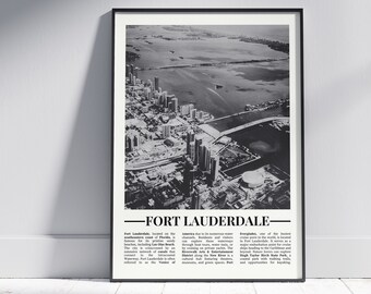 Svartvit affisch i Fort Lauderdale, tryck i Fort Lauderdale, väggkonst i Fort Lauderdale, foto i Fort Lauderdale, USA, Florida, V1
