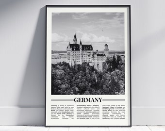 Germany Black and White Poster, Germany Print, Germany Wall Art, Germany Gift, Germany Photo, Germany Home Decor, Germany Travel, Version 2