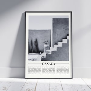 Oaxaca Black and White Poster, Oaxaca Print, Oaxaca Wall Art, Oaxaca Gift, Oaxaca Photo, Mexico Poster, Mexico Gift, Version 3
