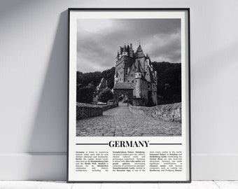Germany Black and White Poster, Germany Print, Germany Wall Art, Germany Gift, Germany Photo, Germany Home Decor, Germany Travel, Version 3