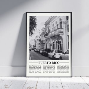 Puerto Rico schwarz weiß Poster, Puerto Rico Druck, Puerto Rico Wandkunst, Puerto Rico Geschenk, Puerto Rico Foto, PR, Version 1